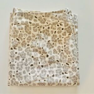 LOFT Cream and Gray Animal Print Pencil Skirt